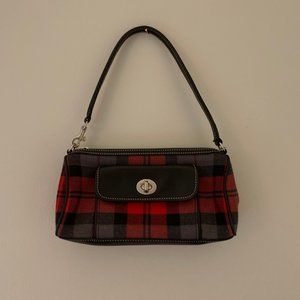 Coach Plaid Printed and Leather Small Purse